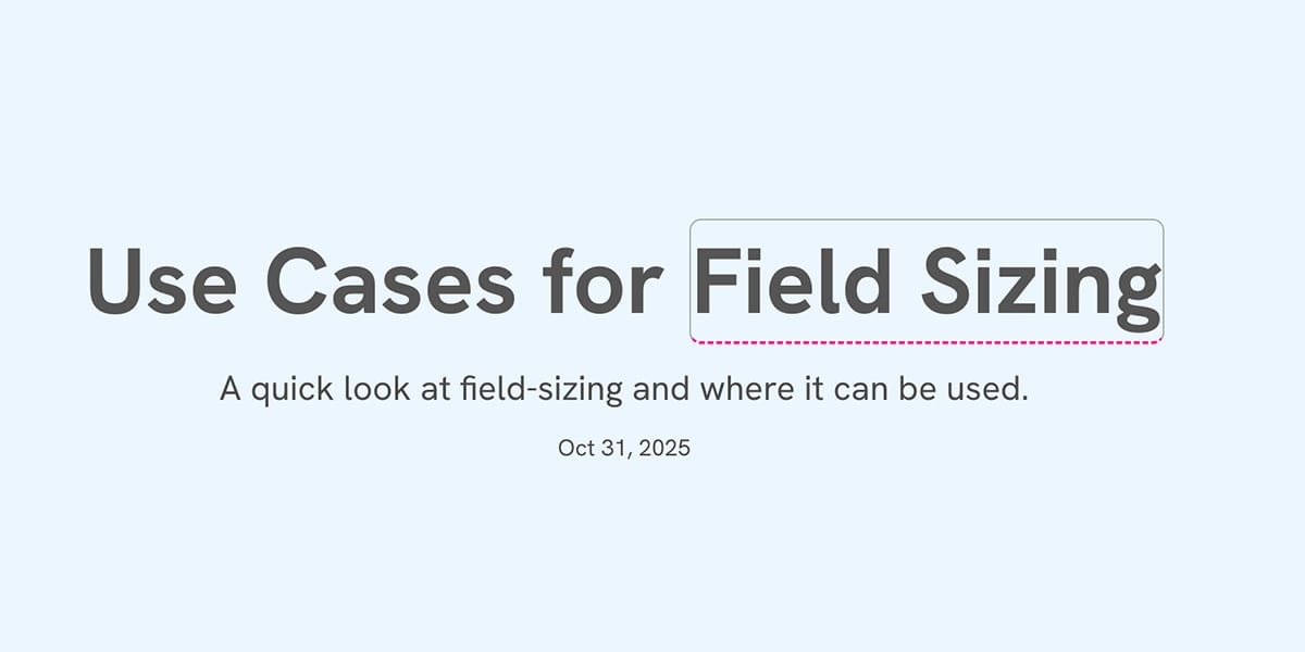 Применение свойства Field Sizing