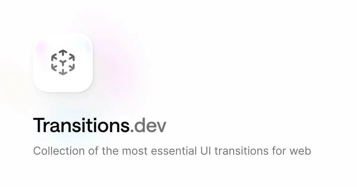 Transitions.dev: готовые UI-анимации для AI-агентов