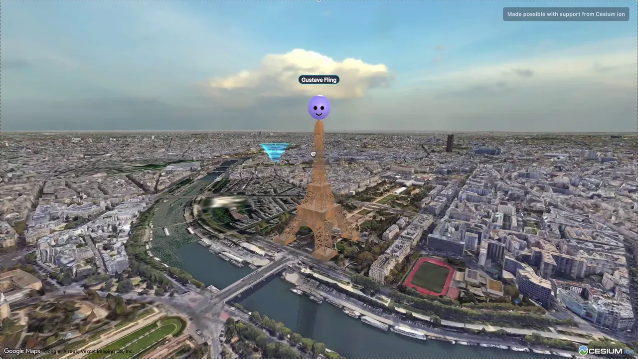Three.js демо с физикой и 3D Парижем